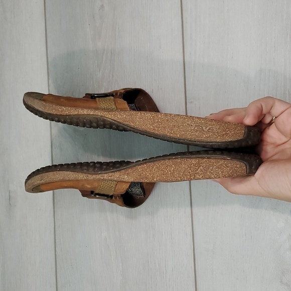 Teva Women 6324 Leather Slide Sandals Flip Flop Flats shoes sz 7 - Picture 9 of 10